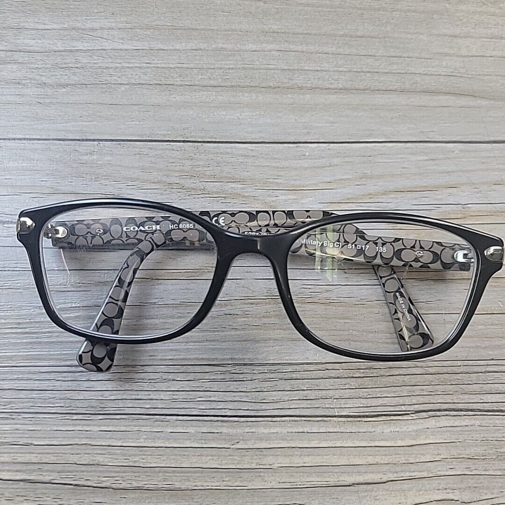 Coach HC6065 5261 Black‎ Military Sig C Womens Eyeglasses 51-17 135 FRAMES ONLY - Picture 8 of 10
